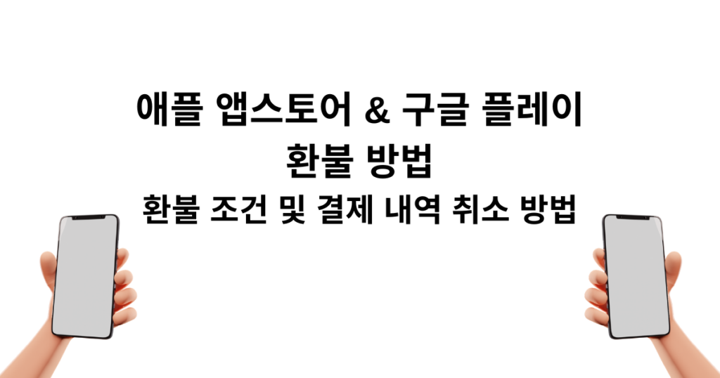 애플 앱스토어 & 구글 플레이 환불 방법 - 환불 조건 및 결제 내역 취소 방법