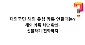 재외국민 해외 유심 카톡 안될때는? - 해외 카톡 차단 확인·선물하기·전화까지