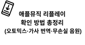 애플뮤직 리플레이 확인 방법 총정리 (오토믹스·가사 번역·무손실 음원)